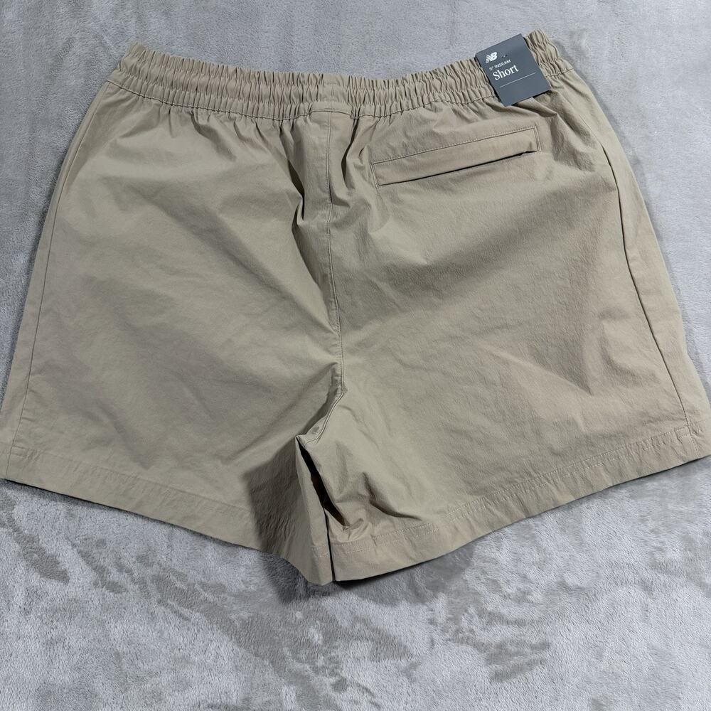 New Balance Shorts Size Large Mens Light Brown Woven 5" Athletic, Authentic - Picture 5 of 6